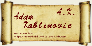 Adam Kablinović vizit kartica